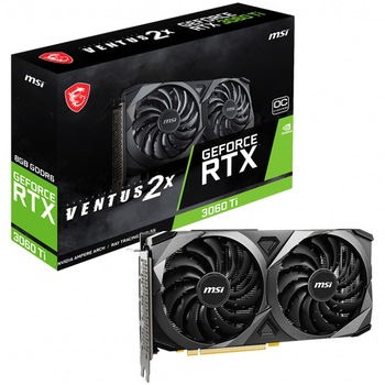 Placa video MSI GeForce® RTX™ 3060 Ti VENTUS 2X OCV1 LHR, 8GB GDDR6, 256-bit Placa video MSI GeForce® RTX™ 3060 Ti VENTUS 2X OCV1 LHR, 8GB GDDR6, 256-bit