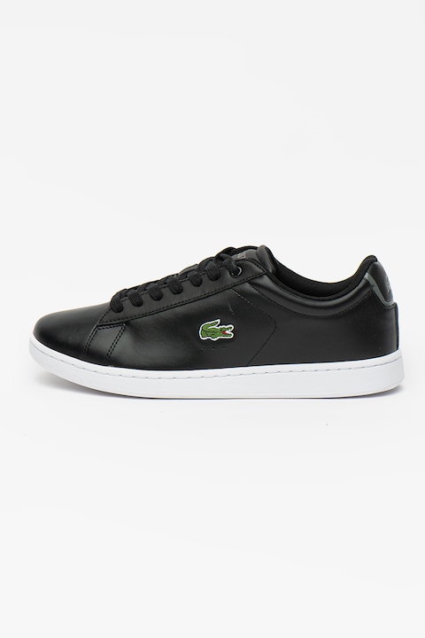 Lacoste, Спортни обувки Carnaby с лого, Бял/Зелен/Черен, 40