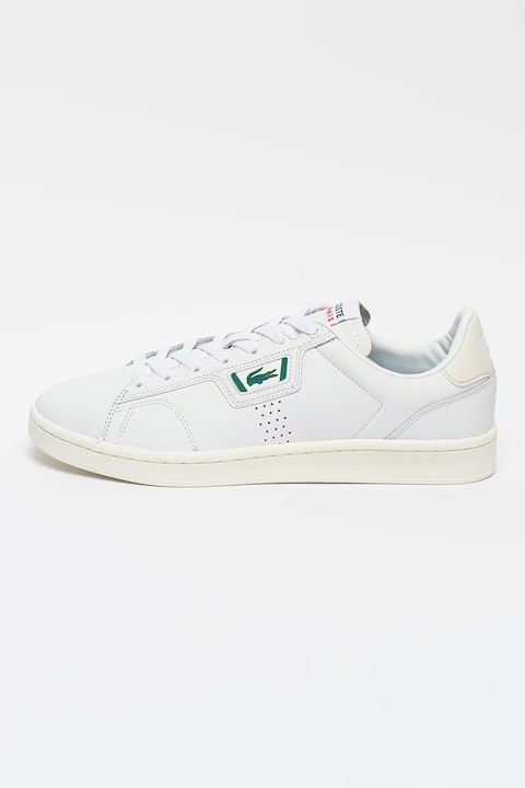 Lacoste, Кожени спортни обувки Masters Classic, Бял/Зелен