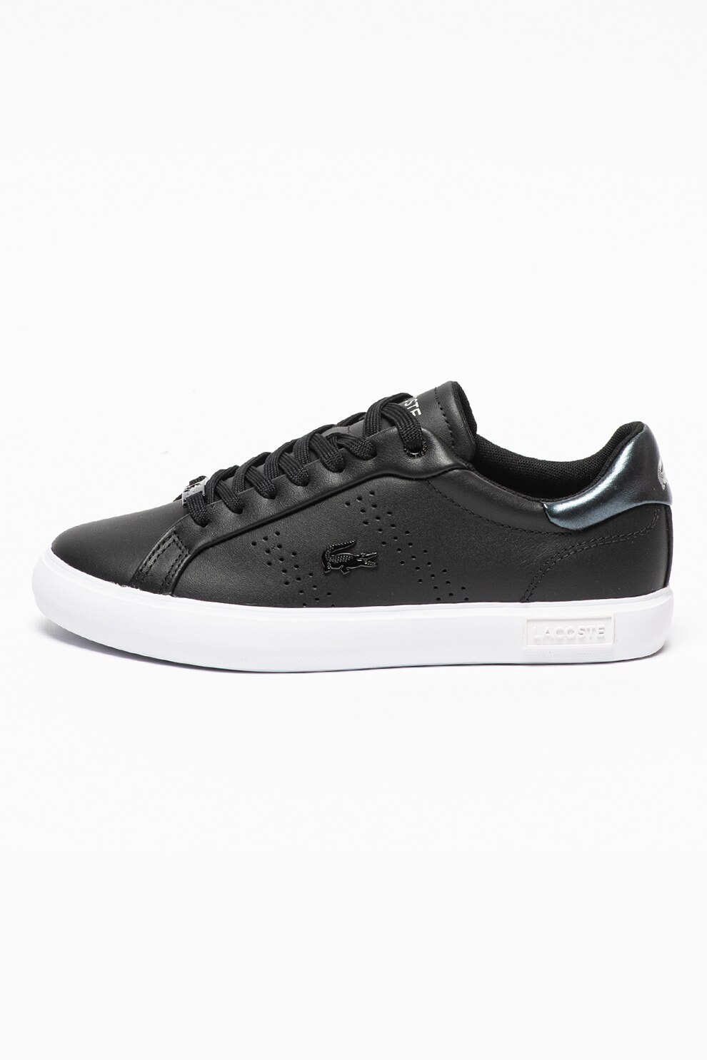 Lacoste, Pantofi sport de piele Powercourt, Negru