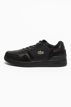 Lacoste, Pantofi sport de piele cu garnituri de piele intoarsa T-Clip, Negru Lacoste, Pantofi sport de piele cu garnituri de piele intoarsa T-Clip, Negru