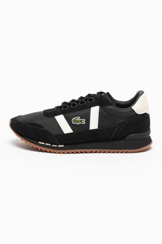 Lacoste, Pantofi sport low-top de piele si piele intoarsa Partner Retro, Negru Lacoste, Pantofi sport low-top de piele si piele intoarsa Partner Retro, Negru