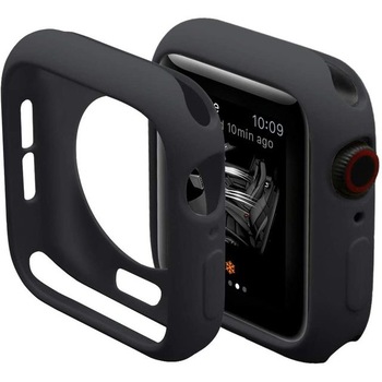 Carcasa de protectie pentru Apple Watch 6 SE 5 4 3 2 1, OLOEY, 44mm, Silicon, Negru Carcasa de protectie pentru Apple Watch 6 SE 5 4 3 2 1, OLOEY, 44mm, Silicon, Negru