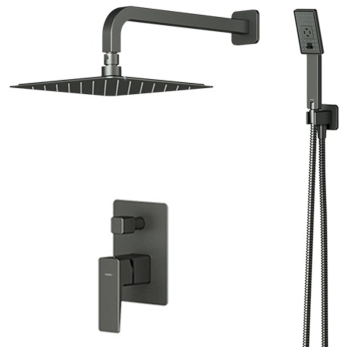 Sistem de dus OMNIRES PARMA, finisaj Grafit, duze din silicon Easy Clean, montaj incastrat