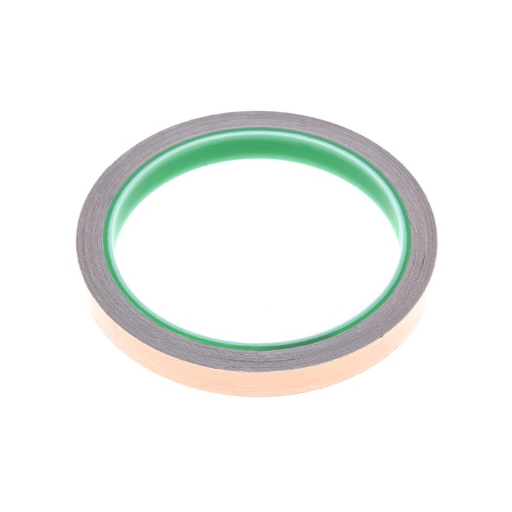 Banda de cupru cu adeziv pe o parte, 10 mm x 10 m