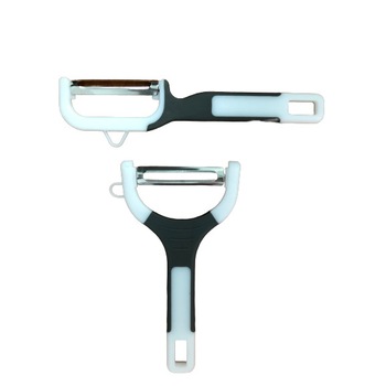 Set 2 curatatoare legume si fructe Excellent Houseware, otel inoxidabil/ABS, alb/gri Set 2 curatatoare legume si fructe Excellent Houseware, otel inoxidabil/ABS, alb/gri