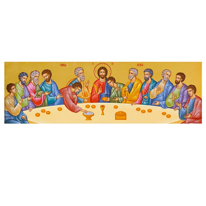 Icoana Canvas - Cina cea de Taina, 1 piesa, Multicolor, 100 x 30 cm