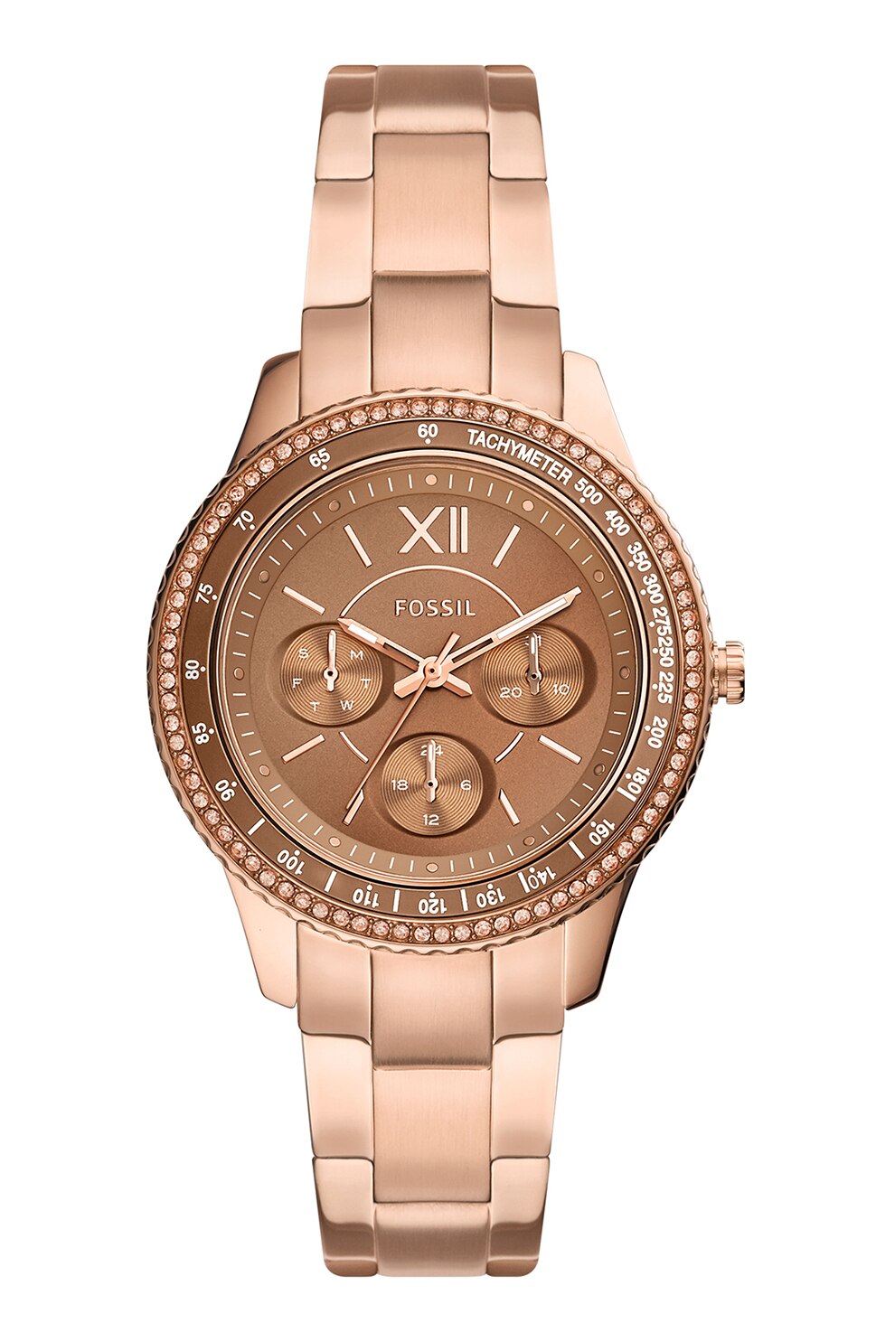 Fossil, Ceas de otel inoxidabil cu functii multiple, Auriu rose