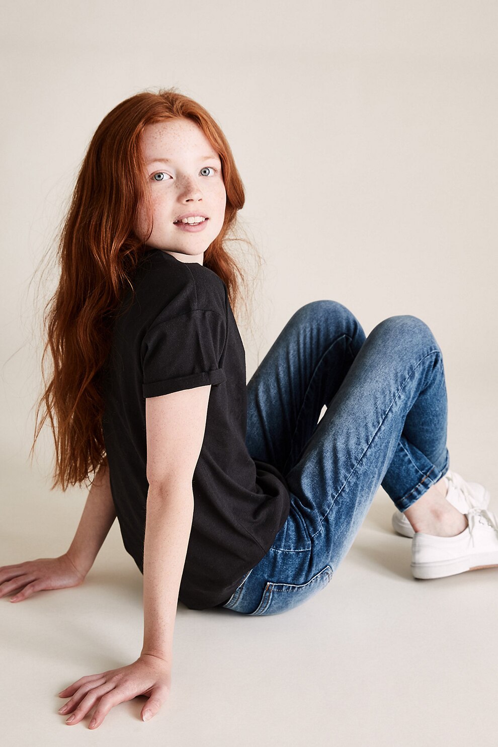 Marks & Spencer, Blugi skinny cu aspect decolorat, Albastru