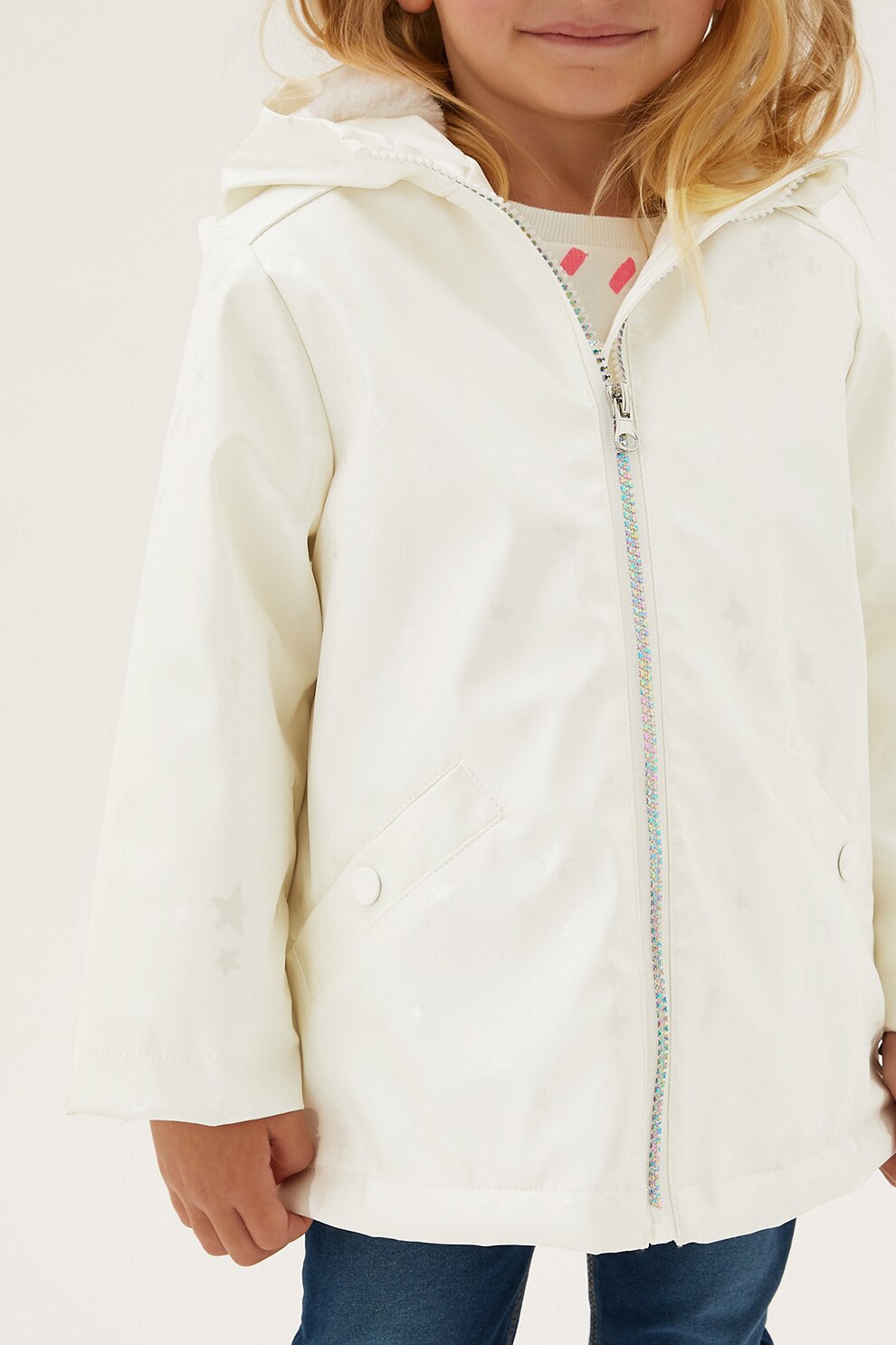 Marks & Spencer, Jacheta usoara cu gluga, Alb