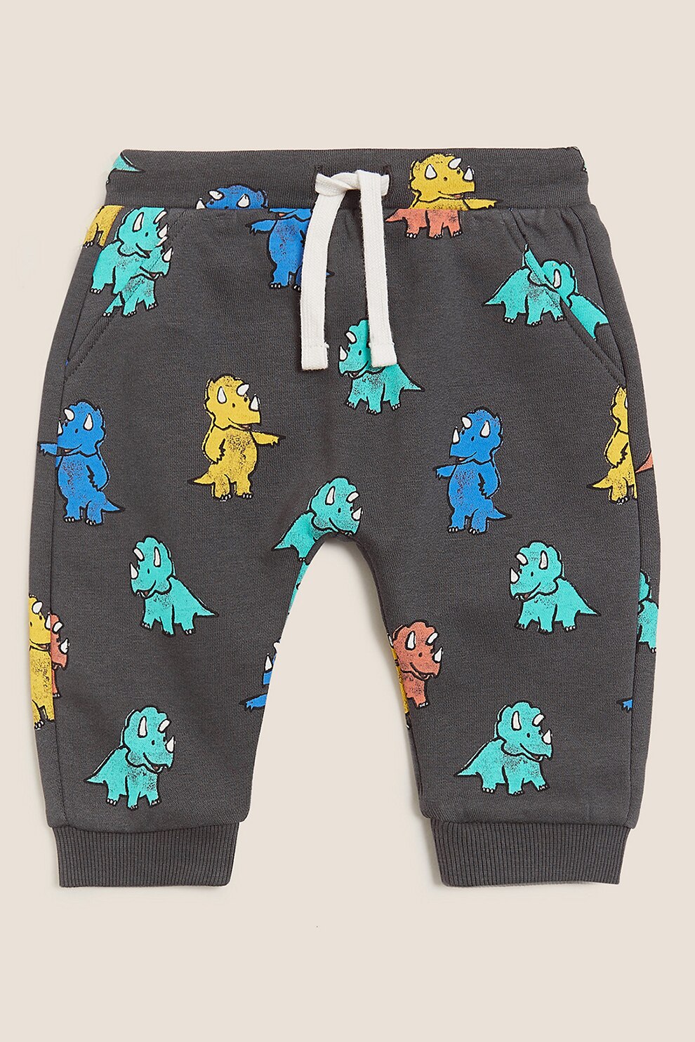 Marks & Spencer, Pantaloni sport cu model si talie elastica, Gri antracit