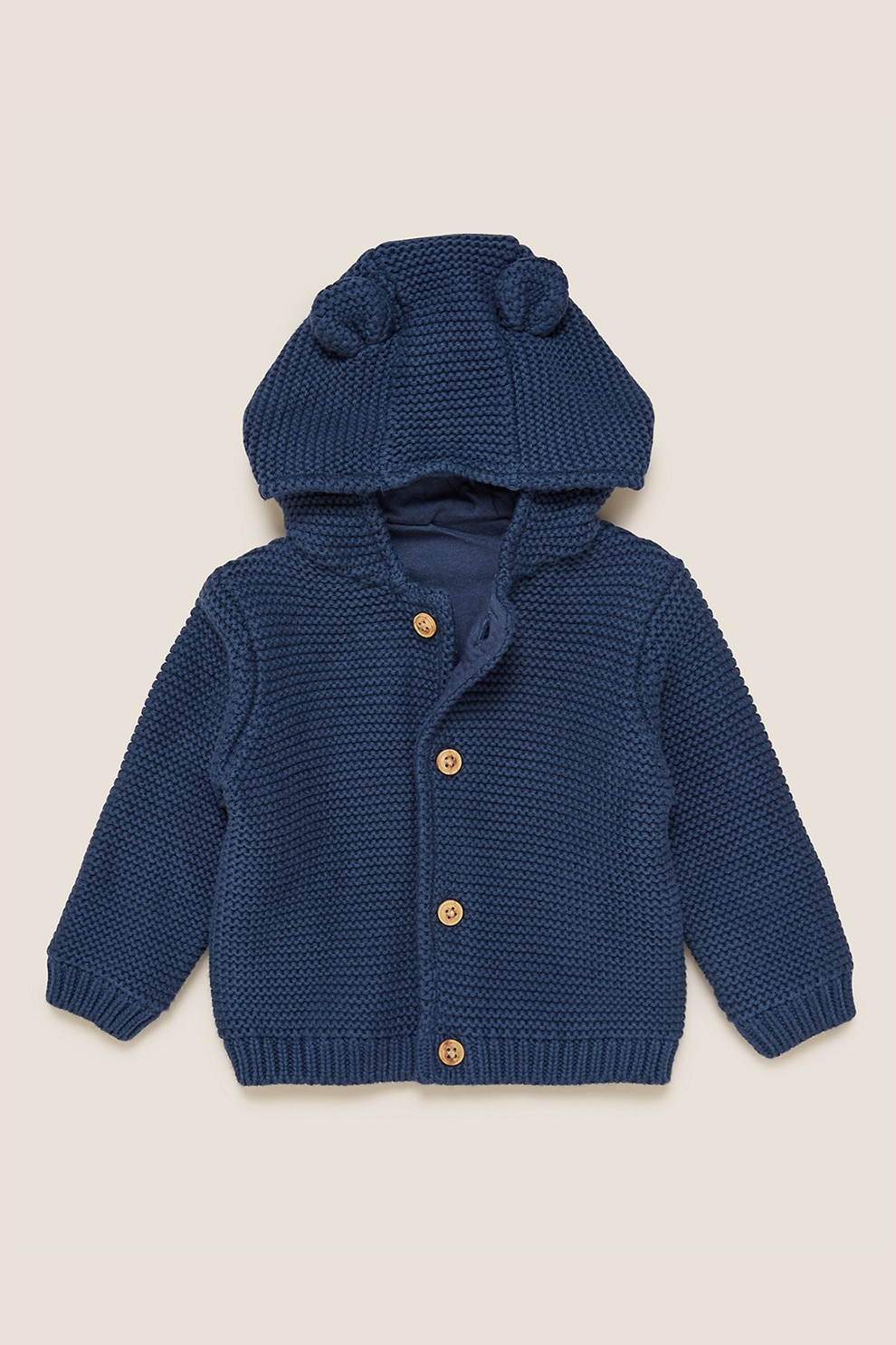 Marks & Spencer, Cardigan tricotat cu gluga, Bleumarin