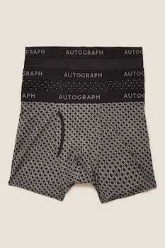 Marks & Spencer, Set de boxeri din amestec de modal - 3 perechi, Negru/Gri cenusa, S Marks & Spencer, Set de boxeri din amestec de modal - 3 perechi, Negru/Gri cenusa, S