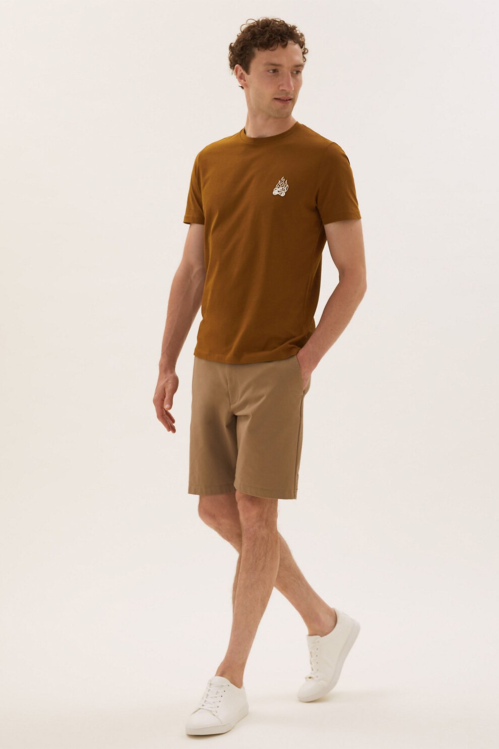 Marks & Spencer, Tricou regular fit din bumbac, Maro caramel