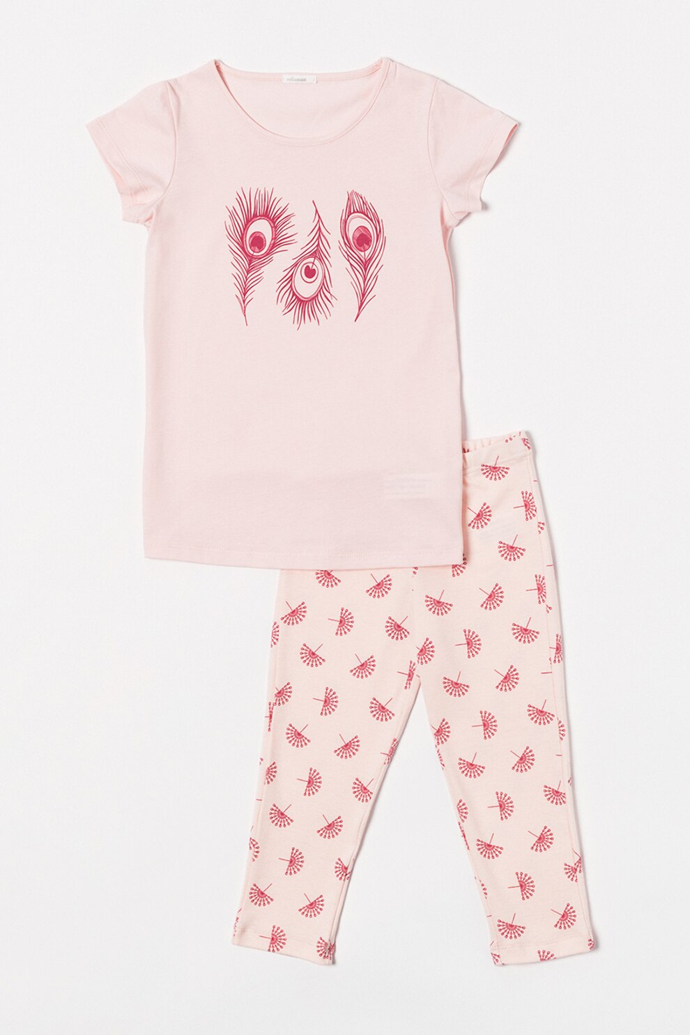 Sofiaman, Pijama din amestec de modal, cu imprimeu, Roz pastel