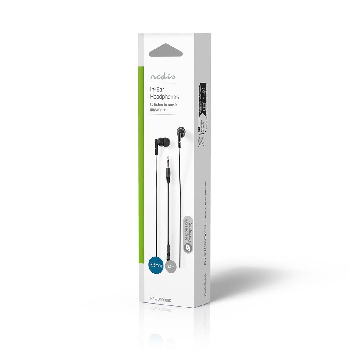 Casti cu fir, Nedis, HPWD1000BK, Negru