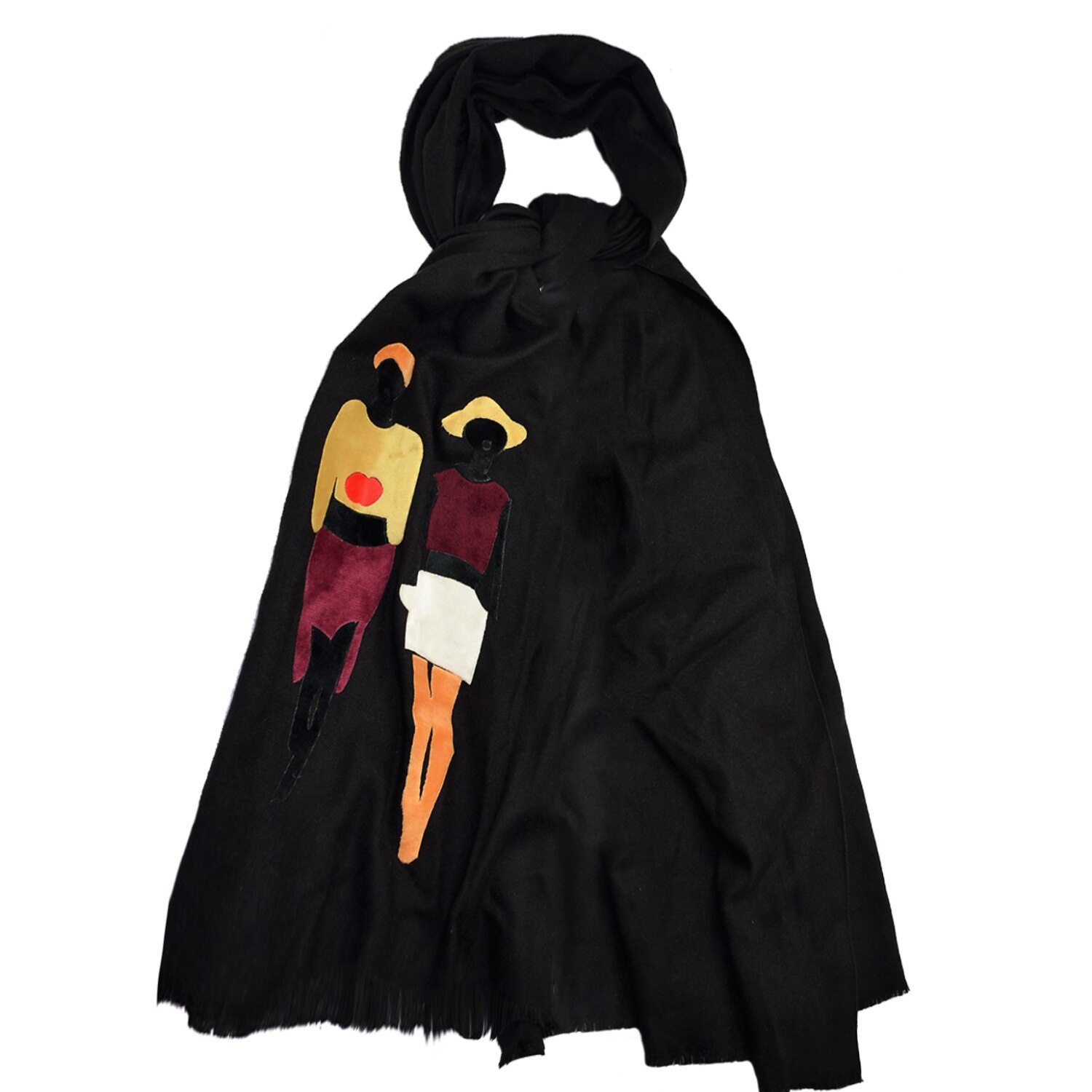 Esarfa Santorini 180x65cm Negru