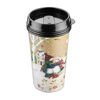 Cana termos cu capac, Pinguini, LT105, Multicolor, 450ml Cana termos cu capac, Pinguini, LT105, Multicolor, 450ml