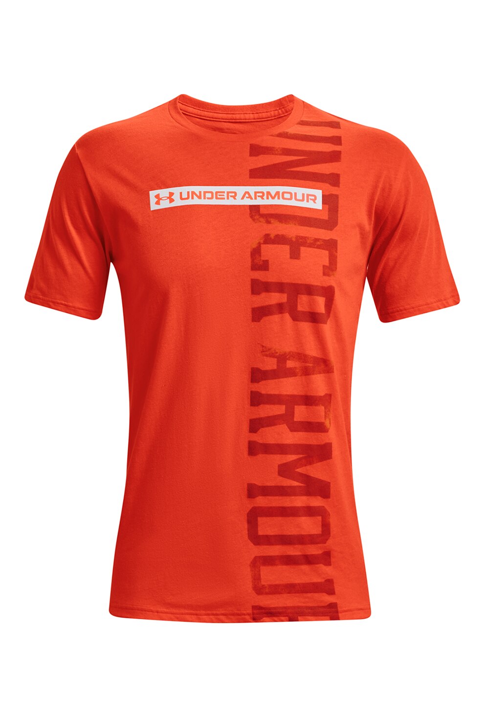 Under Armour, Tricou pentru antrenament Vertical Signature, Oranj mandarina/Rosu inchis