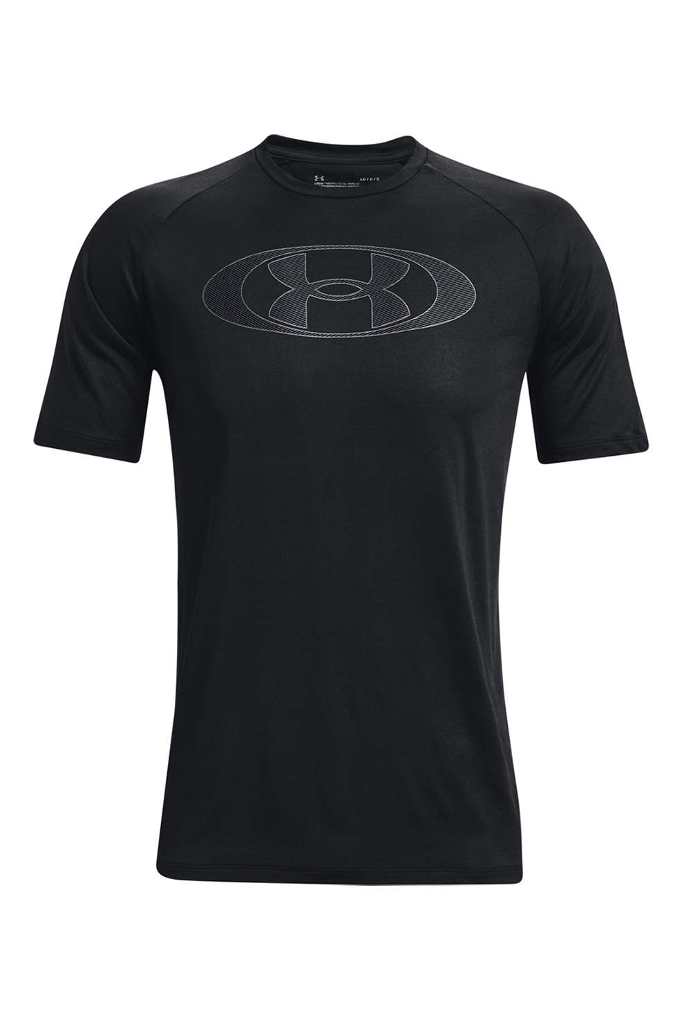 Under Armour, Tricou cu imprimeu logo pentru fitness Tech 2.0 Lockertag, Negru
