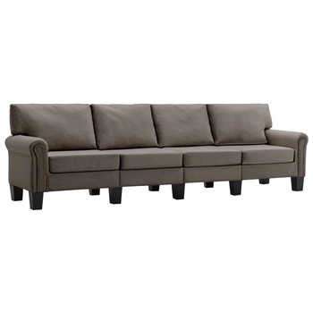 Canapea tapitata cu 4 locuri vidaXL, Tesatura, 254 x 70 x 75 cm Maro Canapea tapitata cu 4 locuri vidaXL, Tesatura, 254 x 70 x 75 cm Maro