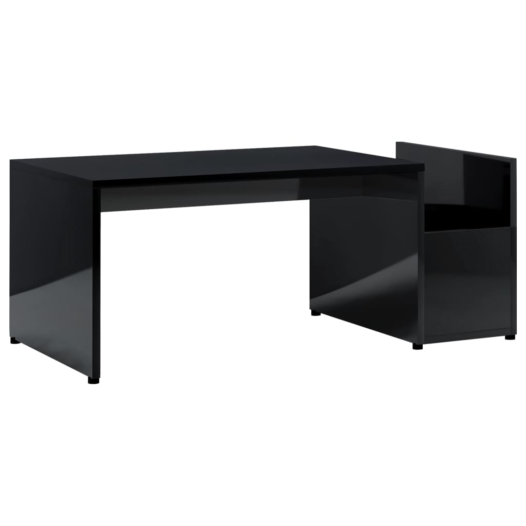 Masuta de cafea vidaXL, PAL extralucios, 90 x 45 x 35 cm, Negru