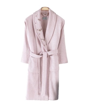 Halat de baie bambus 100% cu broderie, Bahar Home, marime L, Little Rose Roz Pudra Halat de baie bambus 100% cu broderie, Bahar Home, marime L, Little Rose Roz Pudra