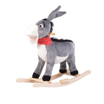 Balansoar din plus cu melodii NOVOKIDS ™ Happy Donkey Dulcineea XXL , Multifunctional, Platforma din lemn masiv, Miscare a cozii si gurii calutului, Dimensiuni 75x35x65 cm, Max 50 kg, Model Magarus , Gri Balansoar din plus cu melodii NOVOKIDS ™ Happy Donkey Dulcineea XXL , Multifunctional, Platforma din lemn masiv, Miscare a cozii si gurii calutului, Dimensiuni 75x35x65 cm, Max 50 kg, Model Magarus , Gri