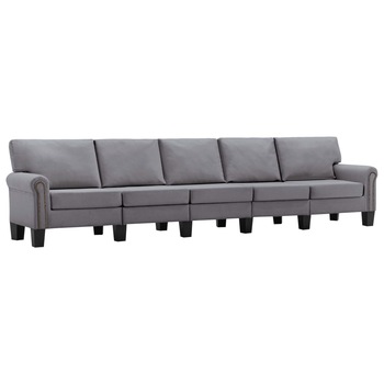Canapea tapitata cu 4 locuri vidaXL, Tesatura, 310 x 70 x 75 cm Gri deschis Canapea tapitata cu 4 locuri vidaXL, Tesatura, 310 x 70 x 75 cm Gri deschis