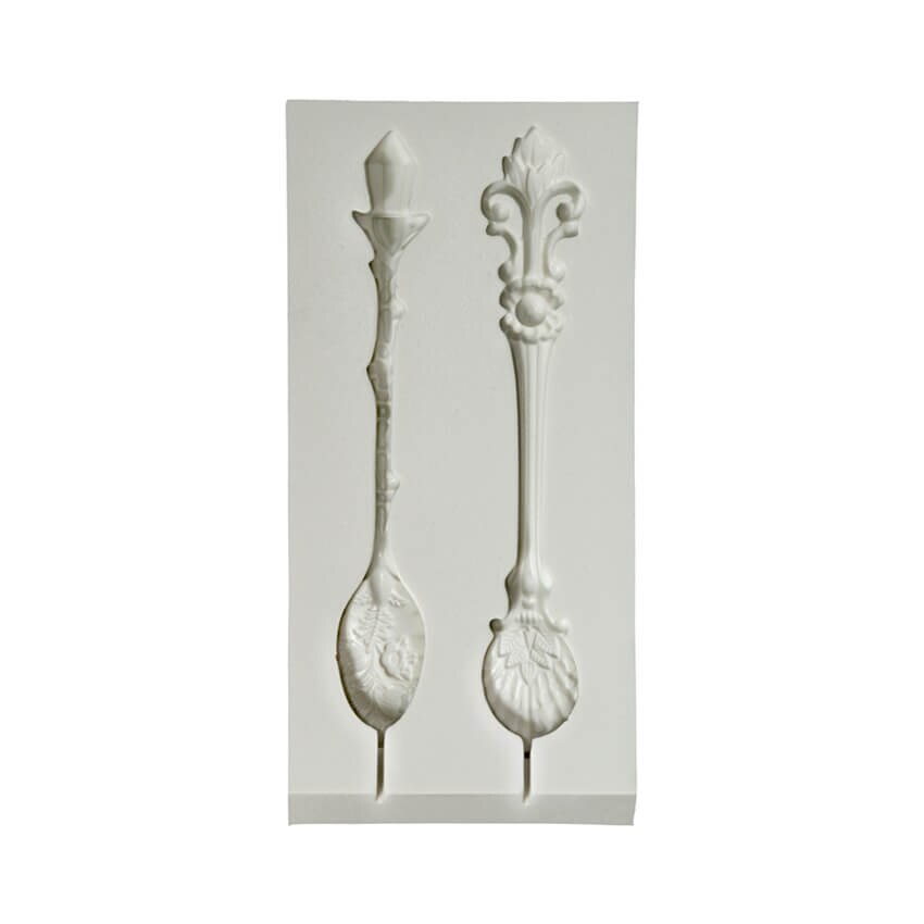 Forma de turnat din silicon DIY - 2 linguri, 12 x 6 x 1 cm