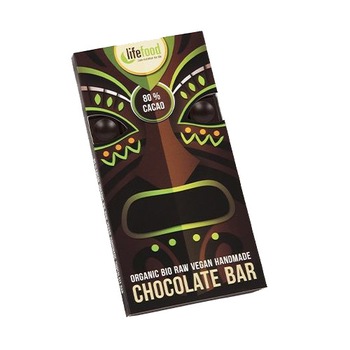 Ciocolata cu 80% cacao raw bio fara gluten Lifefood, 70g Ciocolata cu 80% cacao raw bio fara gluten Lifefood, 70g