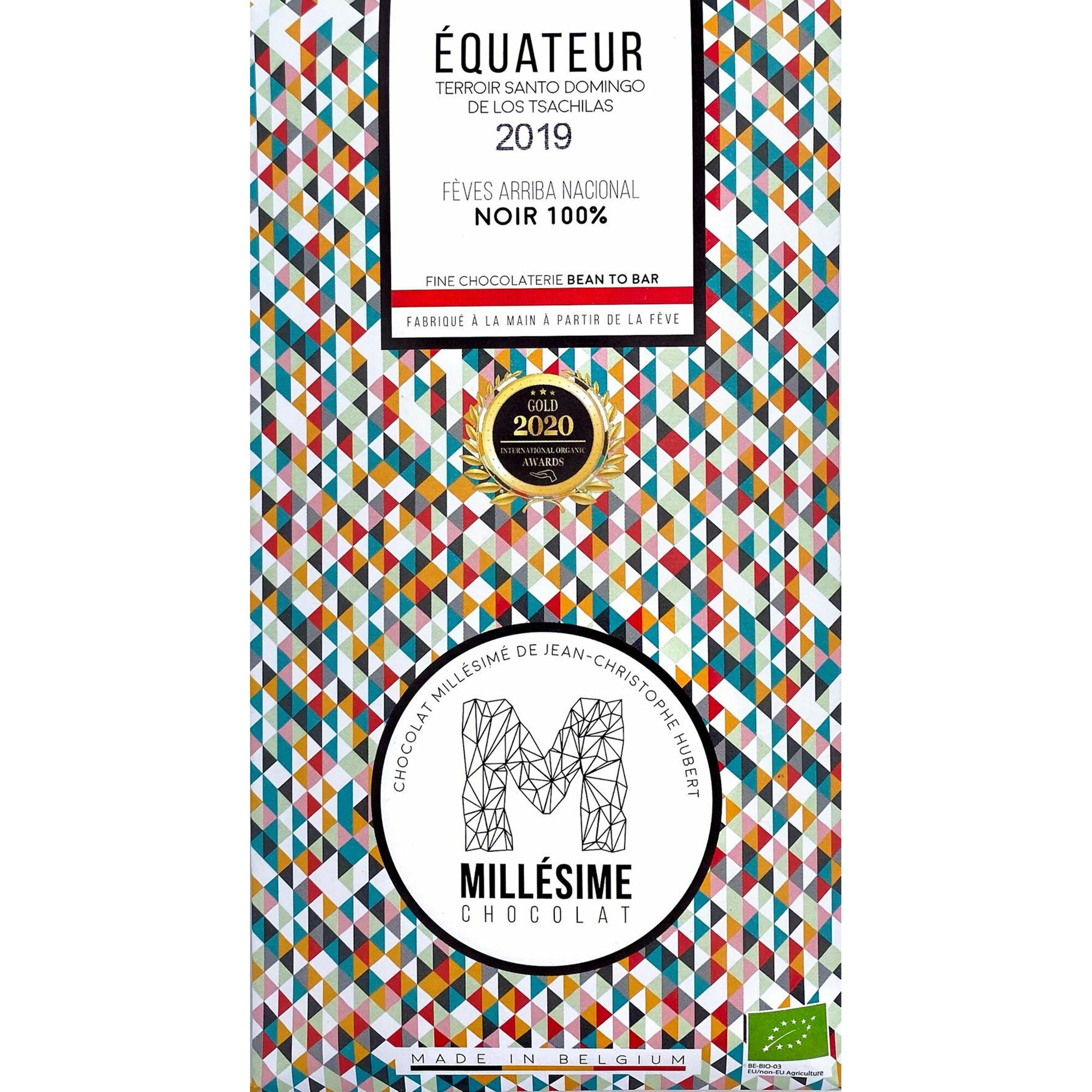 Ciocolata neagra 100% belgiana artizanala Equater bio Millesime Chocolat, 70g