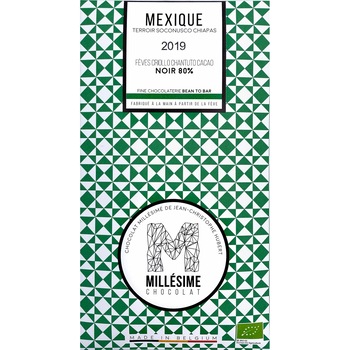 Ciocolata neagra 80% belgiana artizanala Mexique bio Millesime Chocolat, 70g Ciocolata neagra 80% belgiana artizanala Mexique bio Millesime Chocolat, 70g