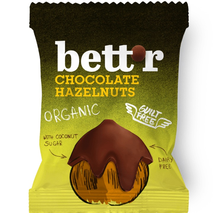 Bettr bio csokoládéba csomagolt mogyoró, 40g