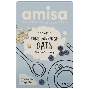 Porridge din ovaz fara gluten bio Amisa, 325g Porridge din ovaz fara gluten bio Amisa, 325g