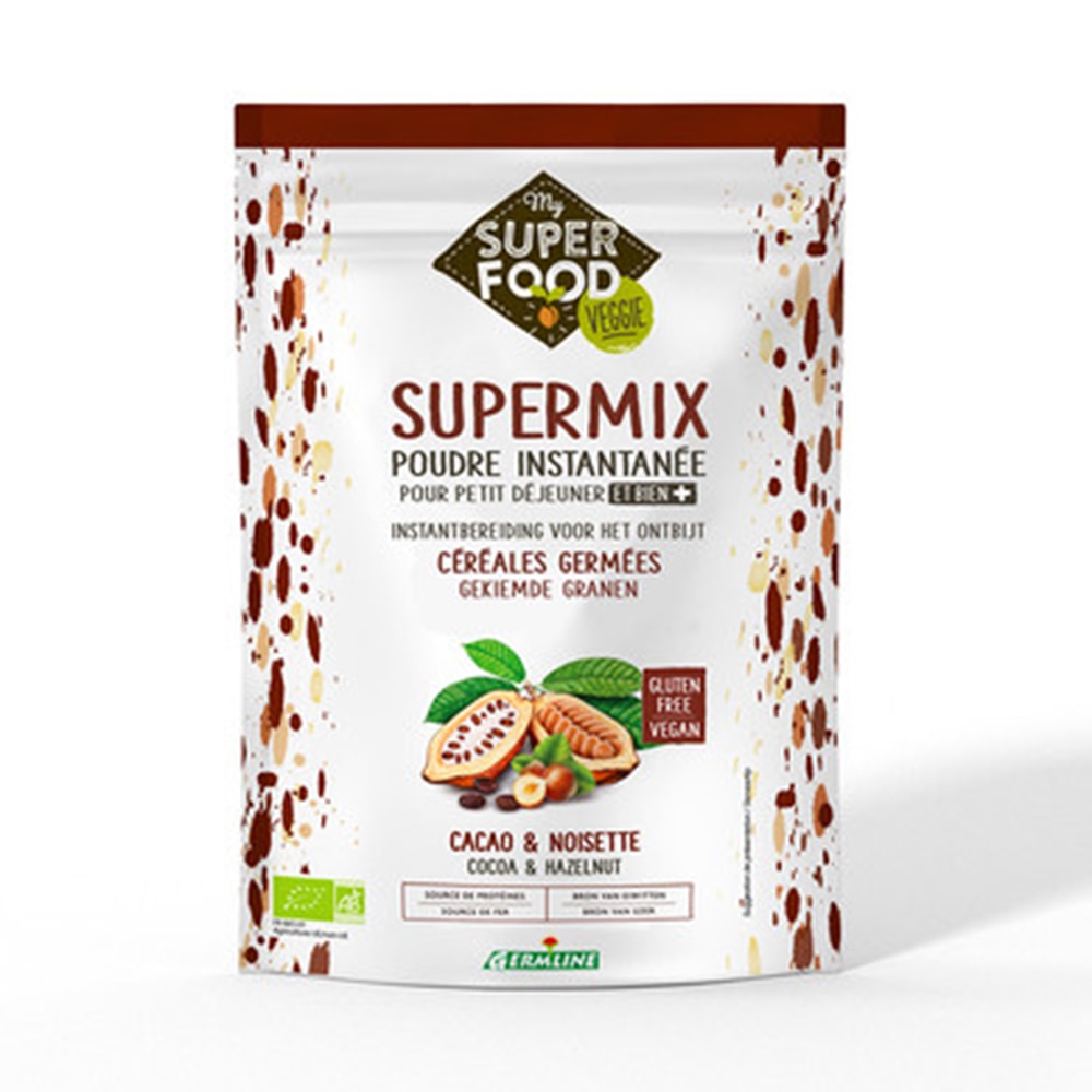 Supermix pentru mic dejun cu alune si cacao bio, fara gluten, Germline, 350g