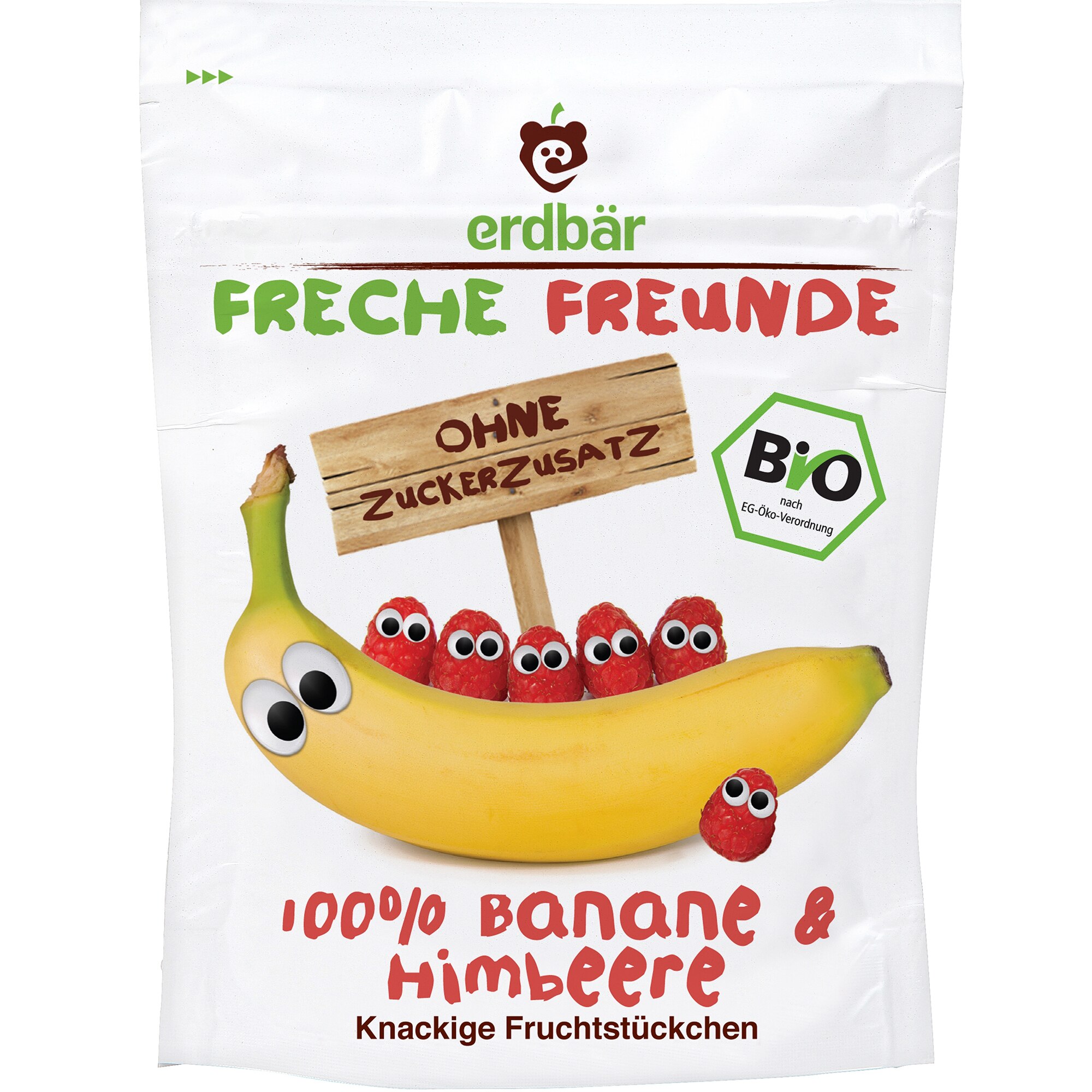 Banane si zmeura crocante bio Erdbar, 16g