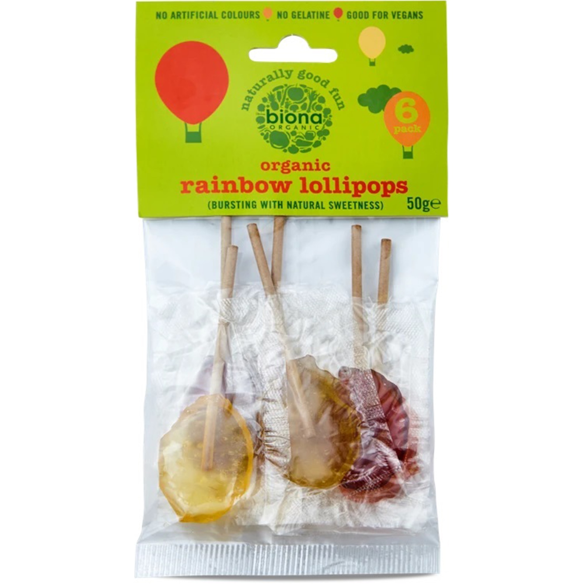 Acadele rainbow bio Biona, 6 buc