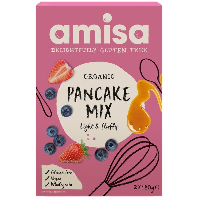 Mix pentru clatite bio fara gluten Amisa, 2x180g