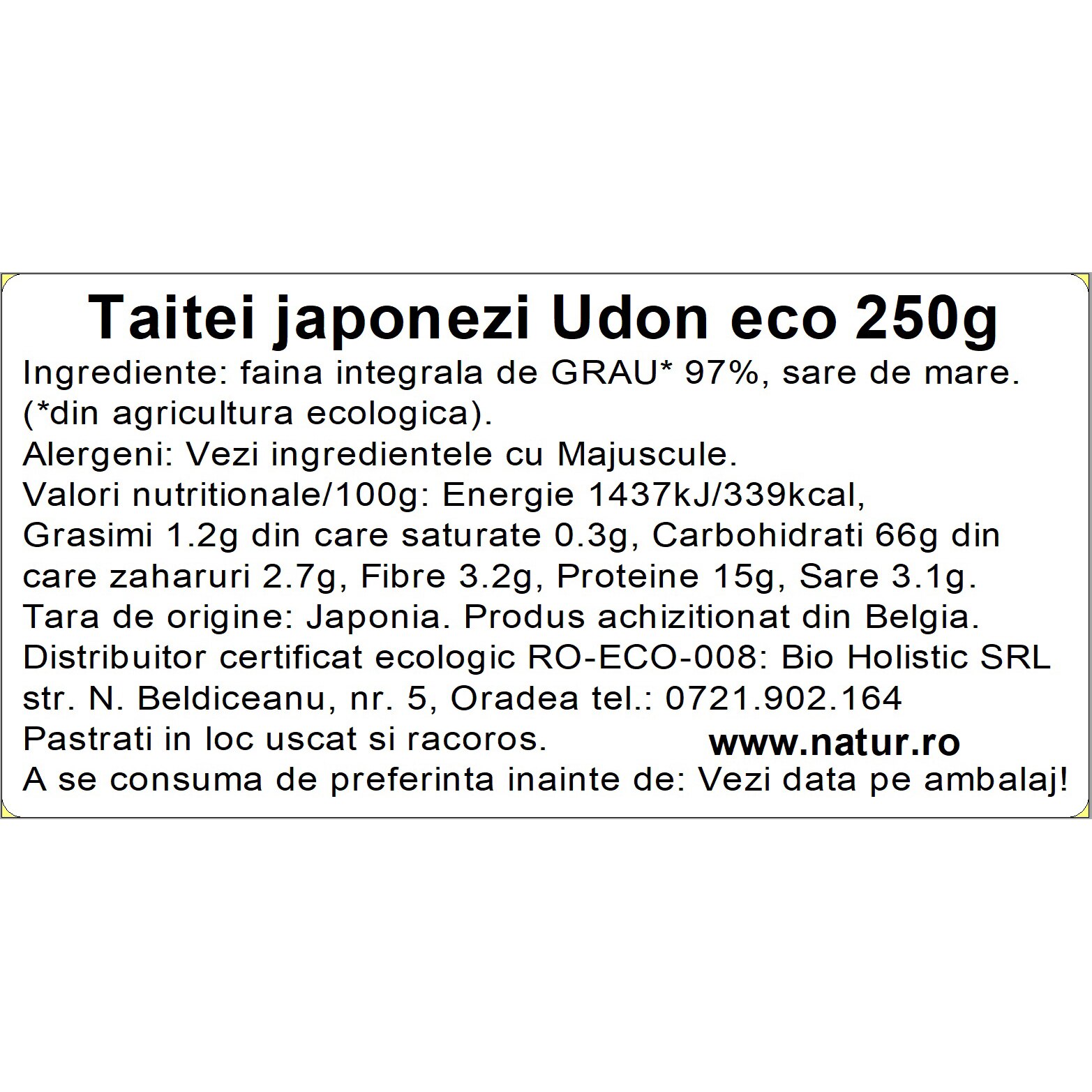 Taitei japonezi udon bio Lima, 250g - eMAG.ro
