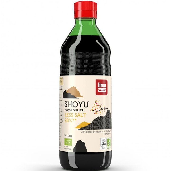 Sos de soia shoyu bio cu continut redus de sare Lima, 250ml