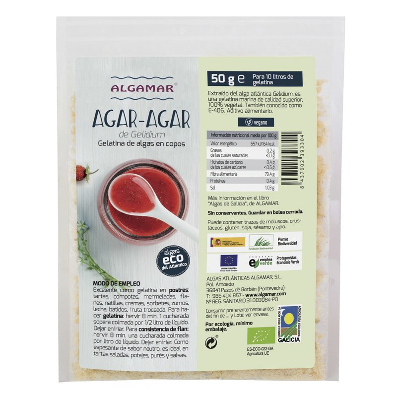 Agar agar fulgi bio Algamar, 50g
