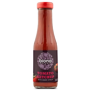 Ketchup cu sirop de agave bio Biona, 340g Ketchup cu sirop de agave bio Biona, 340g