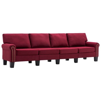 Canapea tapitata cu 4 locuri vidaXL, Tesatura,254 x 70 x 75 cm Rosu Canapea tapitata cu 4 locuri vidaXL, Tesatura,254 x 70 x 75 cm Rosu