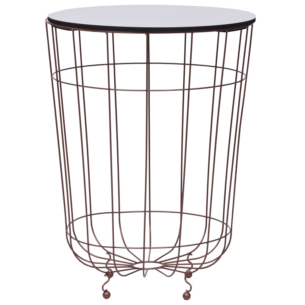 Masuta de cafea cu spatiu depozitare, vidaXL, MDF - Metal, 40 x 53 cm, Auriu