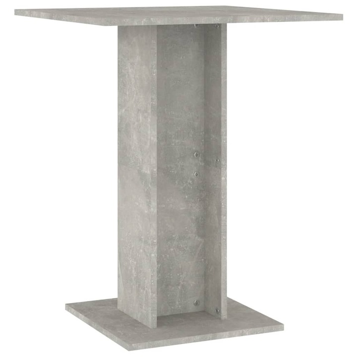 Masa de bistro vidaXL, gri beton, 60 x 60 x 75 cm, PAL