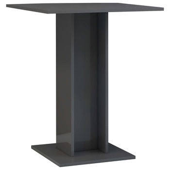 Masa bistro pentru 2 persoane din pal extralucios vidaXL, PAL, 60 x 60 x 75 cm, Gri Masa bistro pentru 2 persoane din pal extralucios vidaXL, PAL, 60 x 60 x 75 cm, Gri