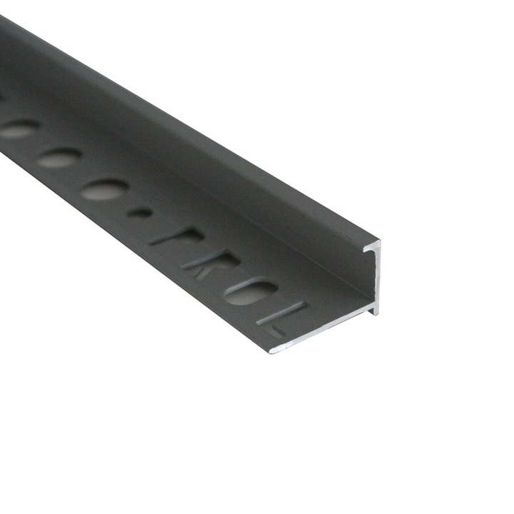 Bagheta dreapta Prolux, din eloxALUM20, 10 mm, 2.7 m, Argintiu satinat