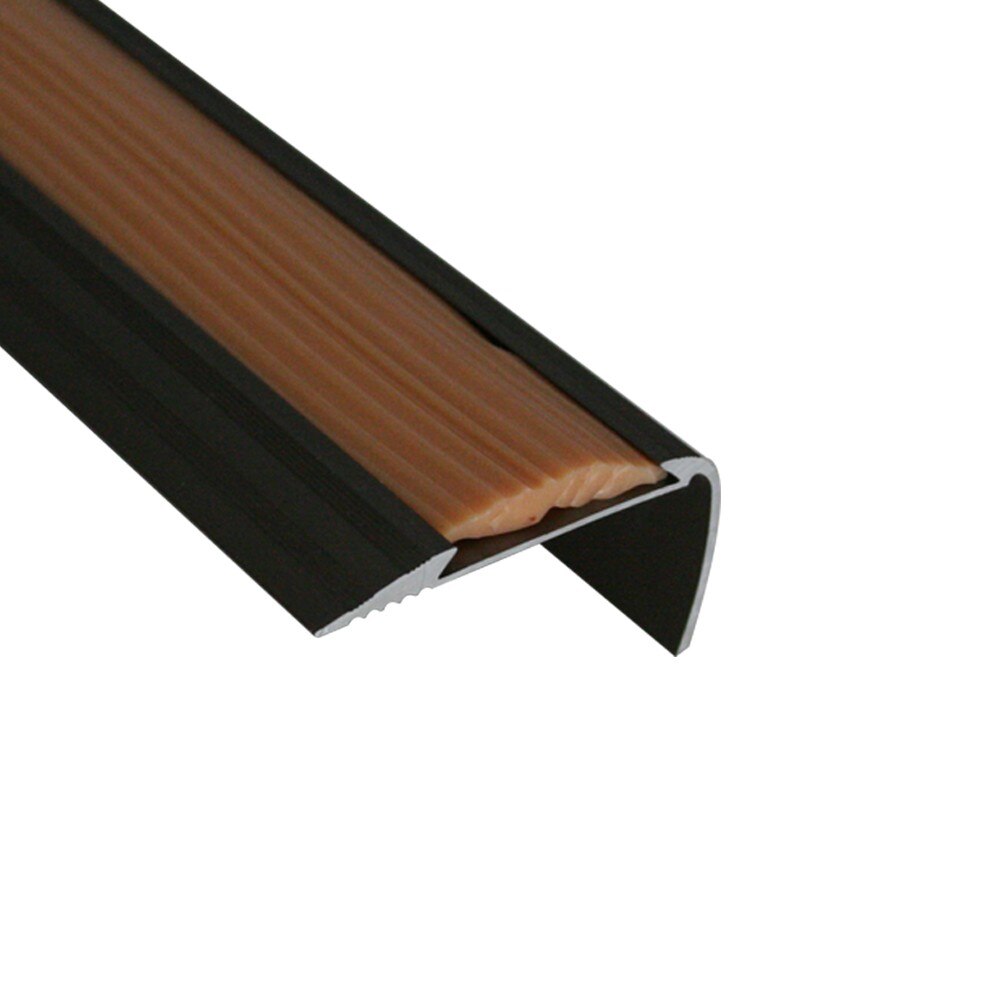 Protectie treapta Lineco cu insertie, 48x25 mm, 2.5 m, Bronz satinat/Orange