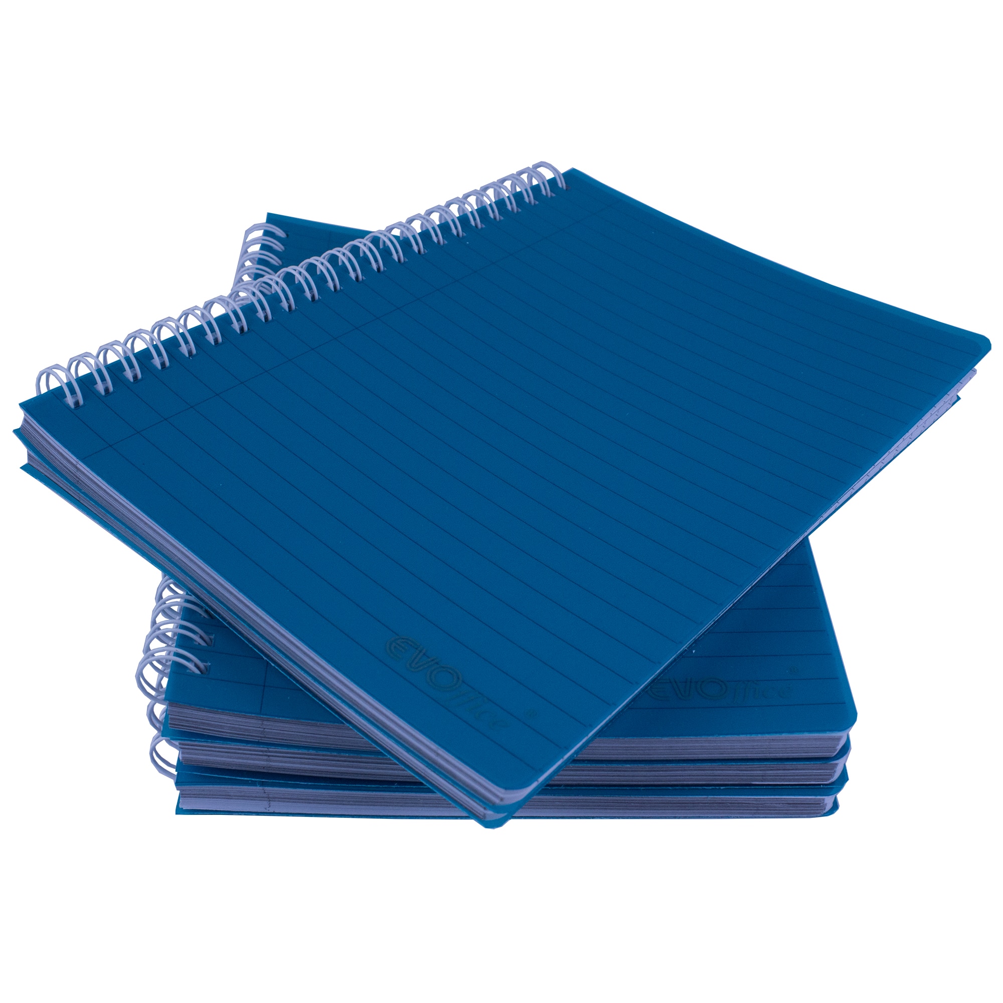 Caiet A5 cu spira metalica, microperforatii si coperti plastic, 100 file - dictando EVOffice